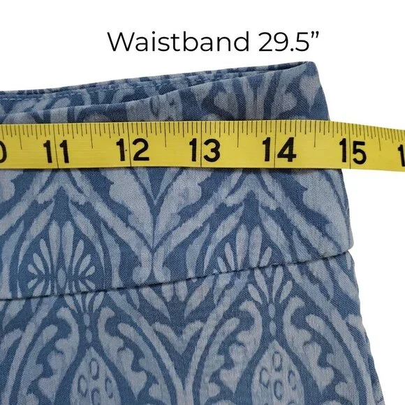 Soft Surroundings Tesori Print Straight Leg Ankle Pants Blue Size S - Picture 9 of 15